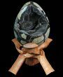 Septarian Dragon Egg Geode - Black Crystals #71989-1